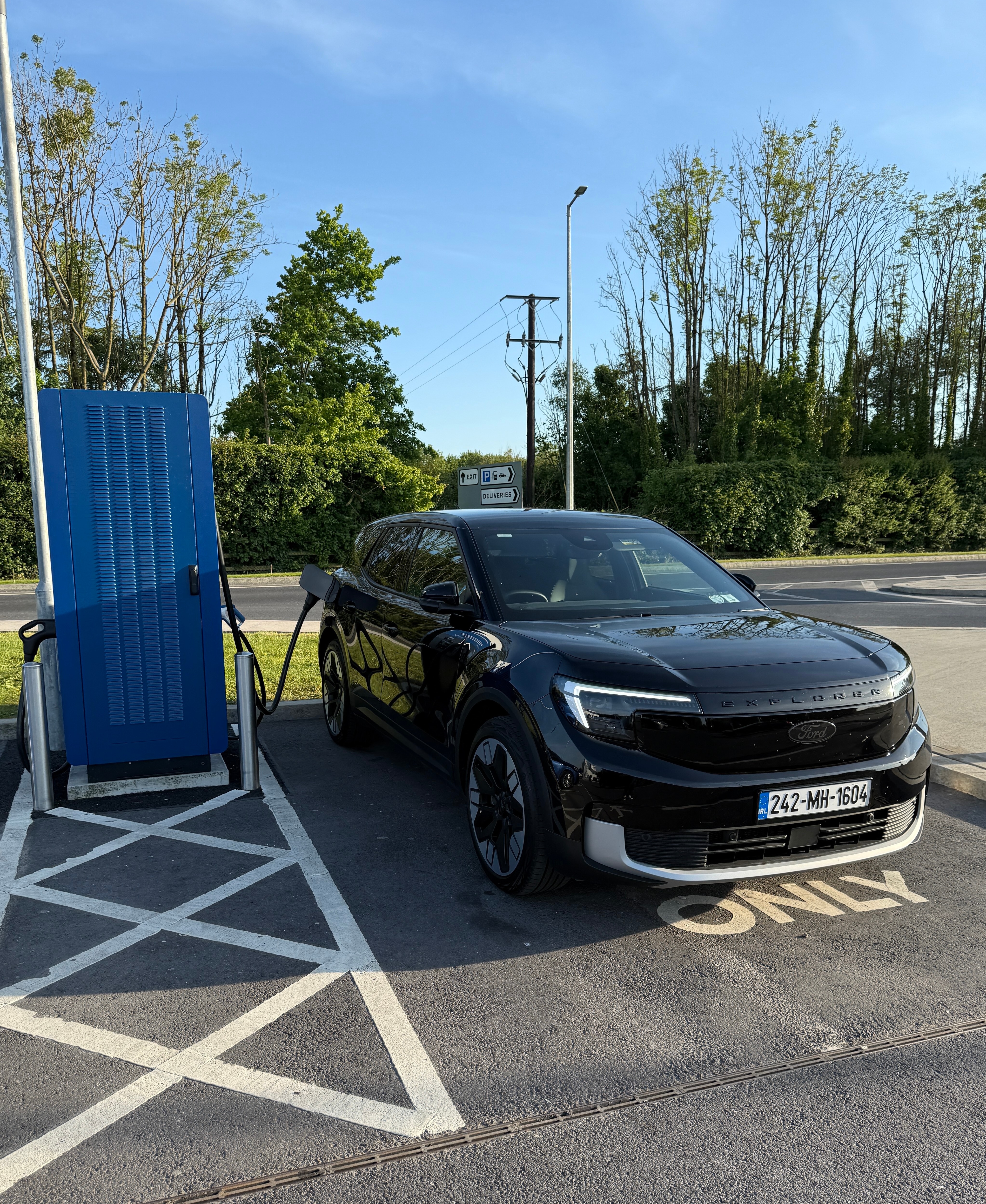 Nick's Explorer at one of just two charge stops it made on the 1,000 miles trip
